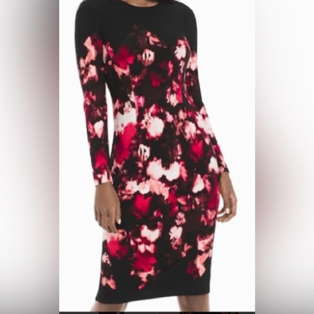 WHBM Black and Red Floral Dress